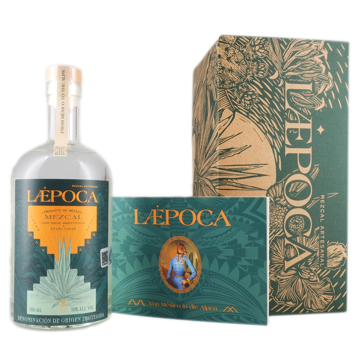 LÆPOCA Mezcal Espadín 500ml — Flasche mit Geschenkbox